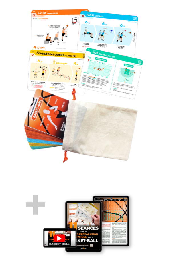 Image boutique - Fiches SportFitPro - Basket (A6) sac coton ebooks 5 - 200p Fiches de Préparation Physique - Basket-ball - en Déstockage